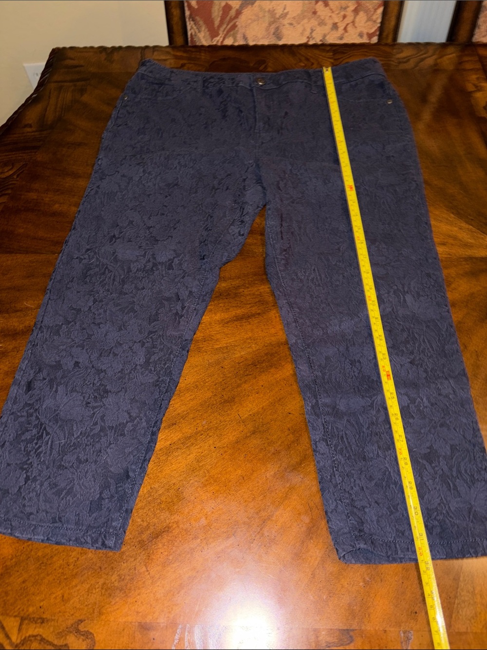 Simply Vera Vera Wang Floral Jacquard Capri Pants Size 14